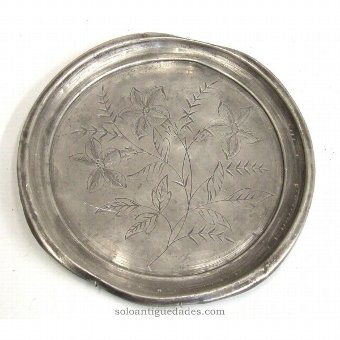 Antique Engraved silver tray