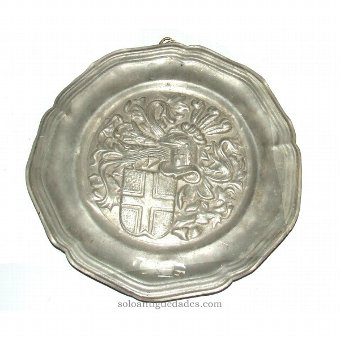 Antique Silver tray with embossed shield