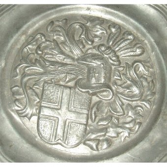 Antique Silver tray with embossed shield