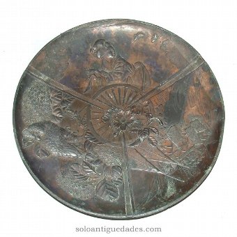 Antique Bronze tray with a circular