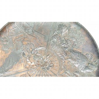Antique Bronze tray with a circular