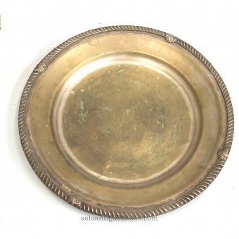 Antique Metal tray decorated with shells