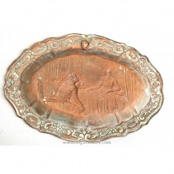 Tray with two male figures