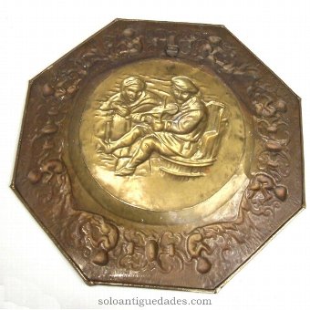 Antique Metal tray with octagonal