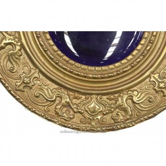 Antique Brass tray with embossed dragons