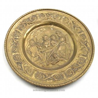 Antique Brass tray with circular