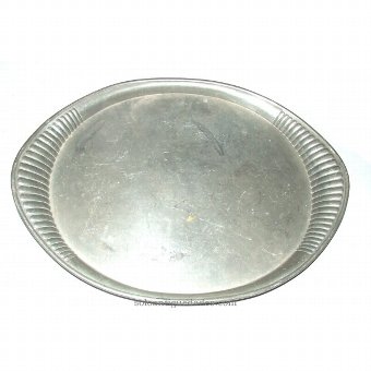 Antique Silver tray with handles lobed