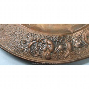 Antique Brass tray decorated with horse head