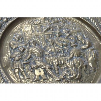 Antique Tray with tavern scene