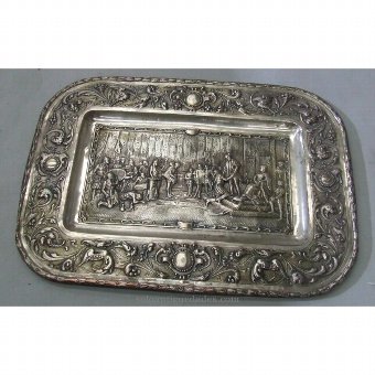 Antique Tray with court scene