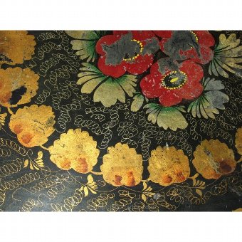 Antique Metal tray decorated with floral motifs