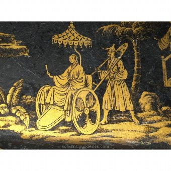 Antique Tray with Oriental scenes