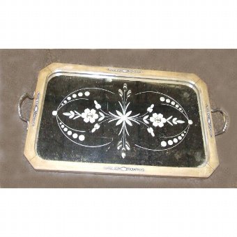 Antique Wooden tray with mirror