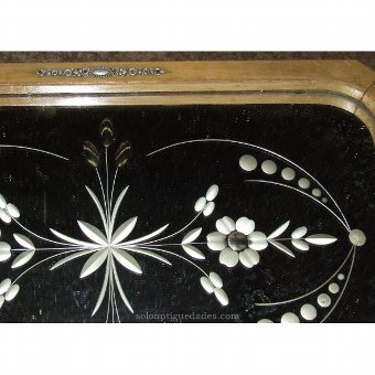 Antique Wooden tray with mirror