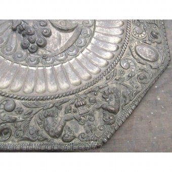 Antique Metal tray with central rosette