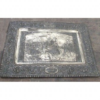Antique Metal tray with central highlight