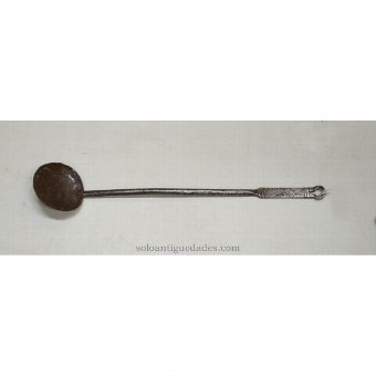 Antique Flat-handled ladle engraved on the handle