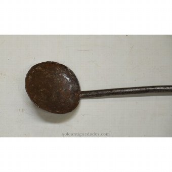 Antique Flat-handled ladle engraved on the handle