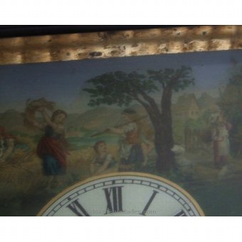 Antique Black Forest Clock type. Agricultural landscape
