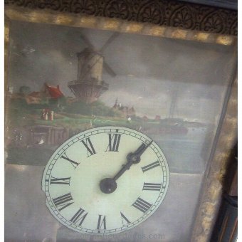 Antique Black Forest Clock type. Rural landscape.