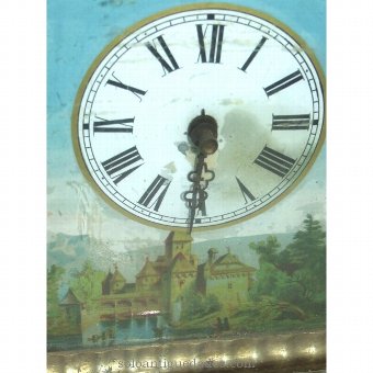Antique Black Forest Clock type decorated with landscape