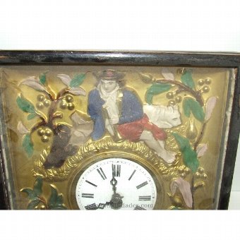 Antique Black Forest Clock type. Wooden box.