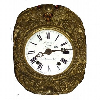 Antique Watch Type Morez. Oval brass inlay.