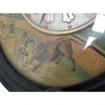Antique Clock Ox-eye type. Taurine Scene