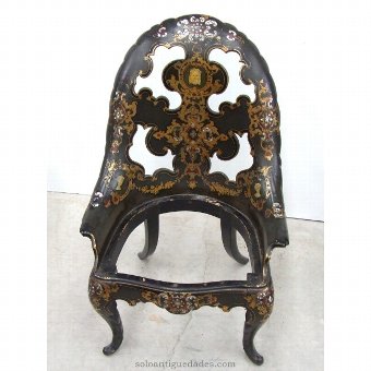 Antique Louis XV style chair of papier m