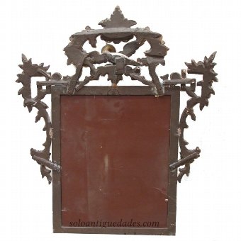 Antique French neoclassical mirror with large acanthus leaves avolutradas