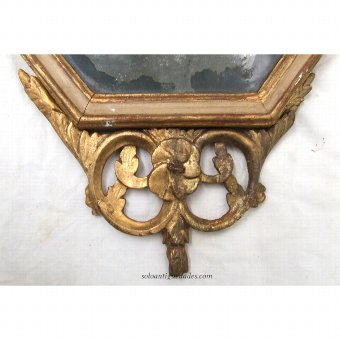 Antique Wooden mirror octagonal