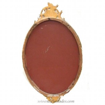 Antique Oval wall mirror decorated pompadour
