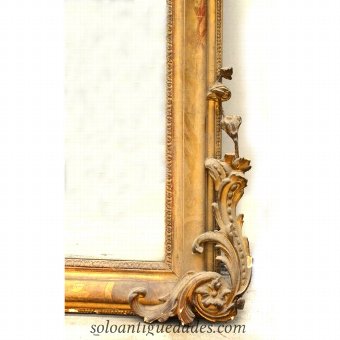 Antique Elizabethan wall mirror with gold frame