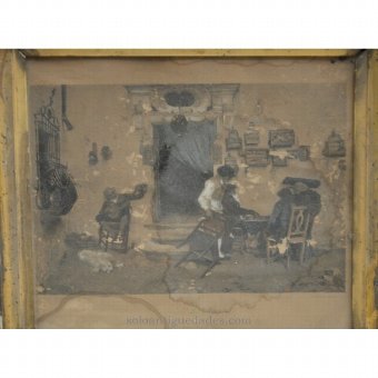 Antique Photogravure "The store of Figaro"