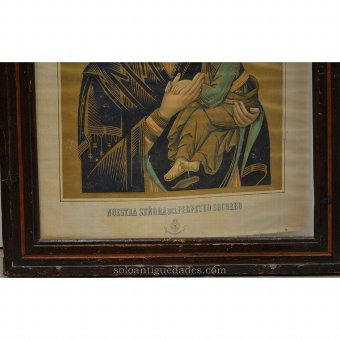 Antique Engraving of the Virgin Our Lady of Perpetual Help