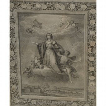 Antique Lithographic print "Blessed Joan of Aza"