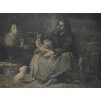 Antique Holy Family Engraving