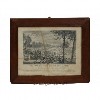 Intaglio print with scene Revolutionary War