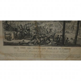 Antique Intaglio print with scene Revolutionary War