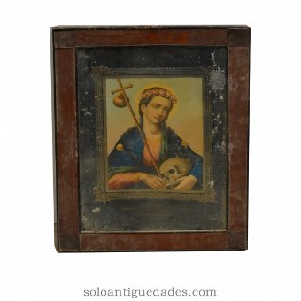 Antique Engraving "Santa Rosalia"