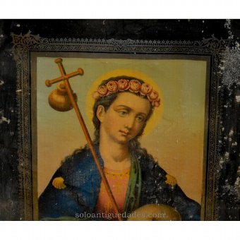 Antique Engraving "Santa Rosalia"