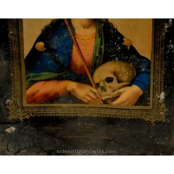 Antique Engraving "Santa Rosalia"