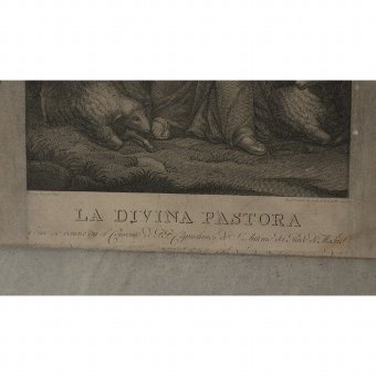 Antique Engraving "La Divina Pastora"