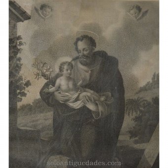 Antique Engraving "Saint Joseph"