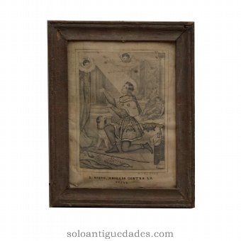 Antique Engraving "San Roque, lawyer against the plague"