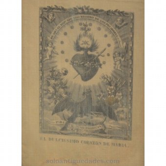 Antique Engraving "Sacred Heart of Mary"