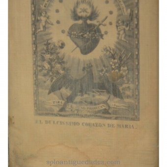 Antique Engraving "Sacred Heart of Mary"