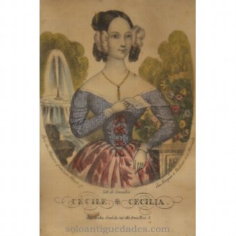 Antique Lithography "Cecilia"