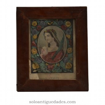 Antique Engraving "Santa Amalia"