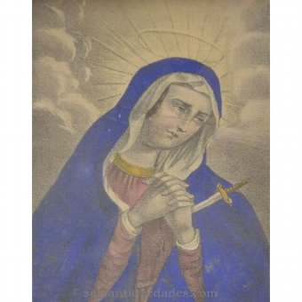Antique Engraving "Mater Dolorosa"